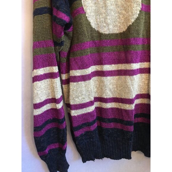 Vintage Umberto Ginocchietti Womens Striped Dot Knitted Pullover Sweater Purple - Picture 3 of 10
